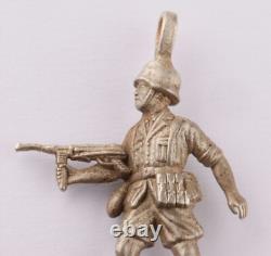 Soldats allemands en attaque 800 argent miniature DAK Corps africain WWII Armée