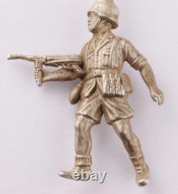Soldats allemands en attaque 800 argent miniature DAK Corps africain WWII Armée