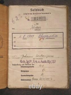 Soldbuch. Papiers D’identité Originaux De Soldats Allemands Ww2