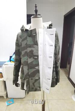 Taille L Manteau de camouflage allemand de la Seconde Guerre mondiale en motif éclat & Parka réversible blanche d'hiver