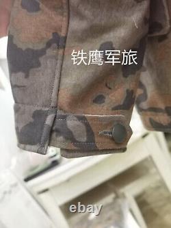 Taille L Manteau de camouflage feuille de chêne de l'armée allemande de la Seconde Guerre mondiale & Parka réversible blanche d'hiver