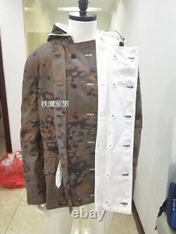 Taille S Manteau de camouflage Oak Leaf de l'armée allemande de la Seconde Guerre mondiale et parka réversible blanche d'hiver