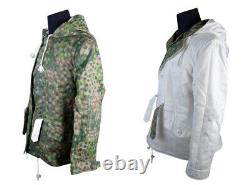 Taille S Manteau de camouflage pois Dot44 de l'armée allemande de la Seconde Guerre mondiale et parka réversible blanche d'hiver.