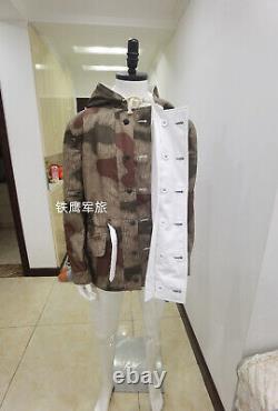 Taille XL Manteau Parka Réversible d'Hiver Blanc et Camouflage Tan & Eau de l'Armée Allemande de la Seconde Guerre mondiale