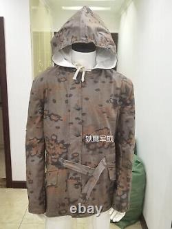 Taille XL Manteau de camouflage en feuille de chêne de l'armée allemande de la Seconde Guerre mondiale et parka réversible blanche d'hiver