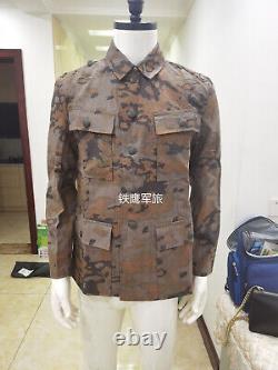Taille XL Tunique et pantalon de camouflage d'automne chêne M43 de l'armée allemande de la Seconde Guerre mondiale