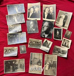Traduisez ce titre en français : Lot de 20 photos de mariage et de cartes postales de soldats de l'armée du Troisième Reich allemand nazi de la Seconde Guerre mondiale.