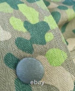 Traduisez ce titre en français : Veste de terrain et pantalon de l'armée allemande en camouflage pois Hbt Dot44, reproduction de la Seconde Guerre mondiale, taille S.