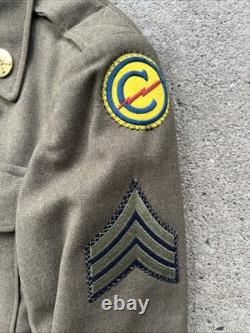 Uniforme de la veste Ike des forces de la constabulary de la 7e armée américaine de la Seconde Guerre mondiale, fabriqué en Allemagne, broderie en fil d'or BB334