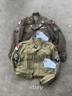 Uniforme des ingénieurs de combat de l'armée américaine de la Seconde Guerre mondiale, ensemble identifié avec écusson fabriqué en Allemagne V834