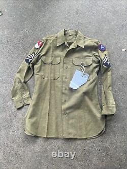 Uniforme des ingénieurs de combat de l'armée américaine de la Seconde Guerre mondiale, ensemble identifié avec écusson fabriqué en Allemagne V834