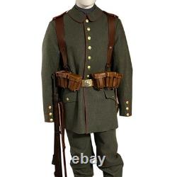 Uniforme en laine verte de l’armée allemande de la Première Guerre mondiale, manteau fait main, manteau de la Grande Guerre