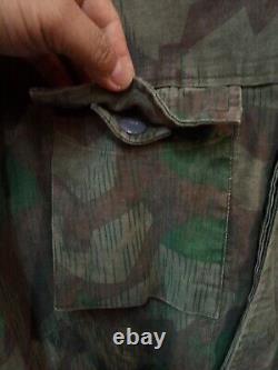 VINTAGE 70s MIL-TEC WWII CAMOUFLAGE SPLINTER RÉVERSIBLE DE L'ARMÉE ALLEMANDE HEER