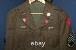 Veste Originale Ww2 U. S. Army 28th I.d. Ike 1945 D. Avec La Marque Allemande Di's & Hat