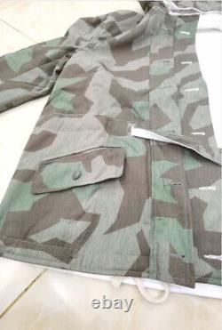 Veste Parka Réversible d'Hiver en Camouflage Élite Éclatant de l'Armée Allemande de la Seconde Guerre mondiale pour Hommes