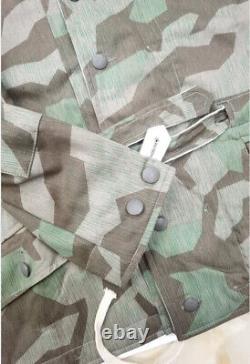 Veste Parka Réversible d'Hiver en Camouflage Élite Éclatant de l'Armée Allemande de la Seconde Guerre mondiale pour Hommes