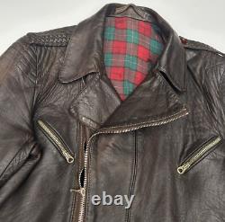 Veste de moto en cuir allemande originale des années 30-40 de la WWII marron DRP Zipp