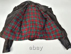 Veste de moto en cuir allemande originale des années 30-40 de la WWII marron DRP Zipp