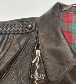 Veste de moto en cuir allemande originale des années 30-40 de la WWII marron DRP Zipp