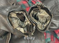 Veste de moto en cuir allemande originale des années 30-40 de la WWII marron DRP Zipp