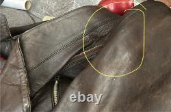 Veste de moto en cuir allemande originale des années 30-40 de la WWII marron DRP Zipp