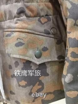 Veste de parka réversible d'hiver en camouflage feuille de chêne de l'armée allemande de la Seconde Guerre mondiale pour hommes, taille XXL