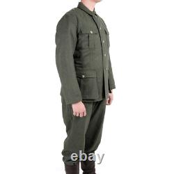 Veste de tunique allemande de la Seconde Guerre mondiale Uniforme militaire allemand pour hommes en laine verte Expédition rapide