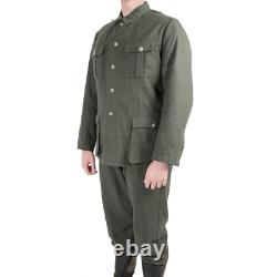 Veste de tunique allemande de la Seconde Guerre mondiale Uniforme militaire allemand pour hommes en laine verte Expédition rapide