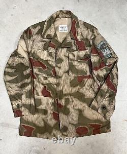 Veste militaire rare de l'armée allemande avec motif de camouflage Sumpfmuster 3 de la Bundesgrenzschutz, taille 46.