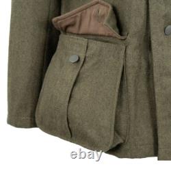 Veste reproduite en laine grise de terrain M40 allemande de la Seconde Guerre mondiale - Armée - Toutes tailles - Neuf