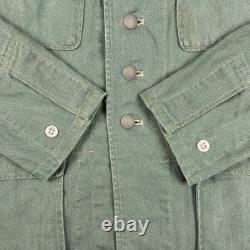Veste tunique HBT Drillich de l’armée allemande de la Seconde Guerre mondiale des années 1940, homme petite taille, vert, militaria vintage
