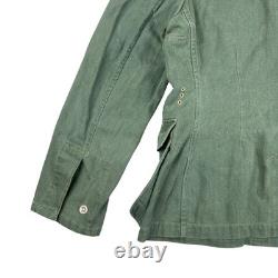 Veste tunique HBT Drillich de l’armée allemande de la Seconde Guerre mondiale des années 1940, homme petite taille, vert, militaria vintage