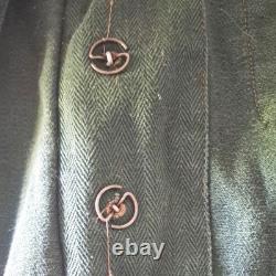 Veste tunique HBT Drillich de l’armée allemande de la Seconde Guerre mondiale des années 1940, homme petite taille, vert, militaria vintage