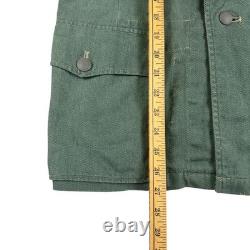 Veste tunique HBT Drillich de l’armée allemande de la Seconde Guerre mondiale des années 1940, homme petite taille, vert, militaria vintage