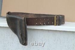 Vieux étui rare original de l'armée allemande pour Walther de la Seconde Guerre mondiale WW2 avec ceinture
