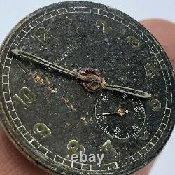 Vintage Swiss Watch Helvetia Dh Mechanical Black Ww2 Military German Army Repair