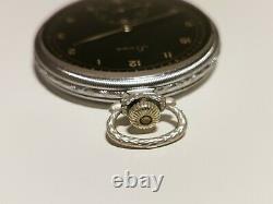 Vintage Ww2 German Army Military Men's Open Face Pocket Watch Stowa/black Dial