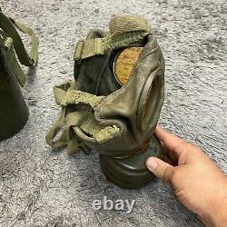 Vtg Armée allemande de la Seconde Guerre mondiale GM54 Masque à gaz avec filtre, lentilles et boîtier Auer Bundeswehr vert