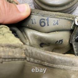 Vtg Armée allemande de la Seconde Guerre mondiale GM54 Masque à gaz avec filtre, lentilles et boîtier Auer Bundeswehr vert