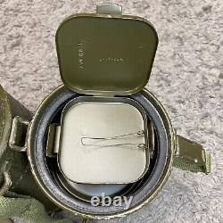 Vtg Armée allemande de la Seconde Guerre mondiale GM54 Masque à gaz avec filtre, lentilles et boîtier Auer Bundeswehr vert