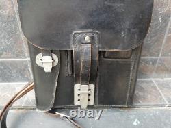 Vtg Rare WWII WW2 Type Bundeswehr Armée Allemande de l'Ouest Étui en Cuir Noir pour Cartes de Dispatch