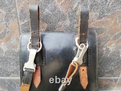 Vtg Rare WWII WW2 Type Bundeswehr Armée Allemande de l'Ouest Étui en Cuir Noir pour Cartes de Dispatch