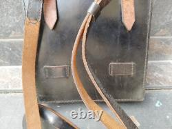 Vtg Rare WWII WW2 Type Bundeswehr Armée Allemande de l'Ouest Étui en Cuir Noir pour Cartes de Dispatch