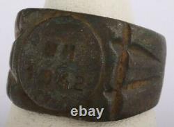 W H 1942 Anneau Allemand Ww2 Wehrmacht Wwii Allemagne Wh Military Army Bronze Taille 10