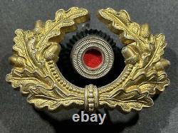 WW2 WWII Allemand Militaire Heer GÉNÉRAL Armée Visière Casquette Métal Cocarde & Couronne