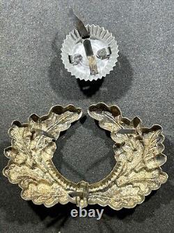 WW2 WWII Allemand Militaire Heer GÉNÉRAL Armée Visière Casquette Métal Cocarde & Couronne
