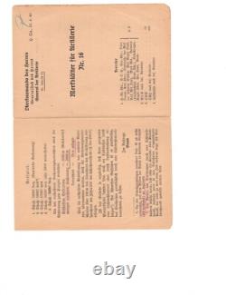 WW2 WWII Allemand Original Artillerie Général livret militaire combat soldat armée