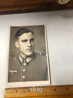 WW2 WWII Armée allemande Troisième Reich soldat portrait photo carte postale