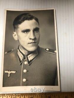 WW2 WWII Armée allemande Troisième Reich soldat portrait photo carte postale