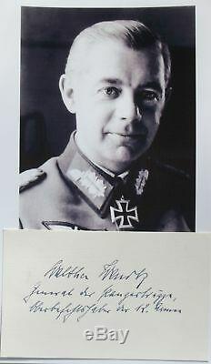Walter Wenck Guerre Mondiale Général Allemand II 12 Commandant De L'armée Autograph''rare '